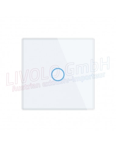 Livolo Touch Taster Türklingel Schalter mit Glass Rahmen, Weiss 1gang