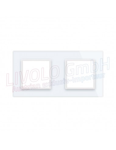 Livolo Glass Rahmen für Steckdose SCHUKO und Anschlussbuchse, 2Fach
 Farbe-Weiß
