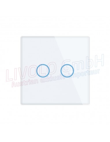 Livolo Touch Fern Doppel Wechsel Kreuzschalter mit Glass Rahmen Weiss