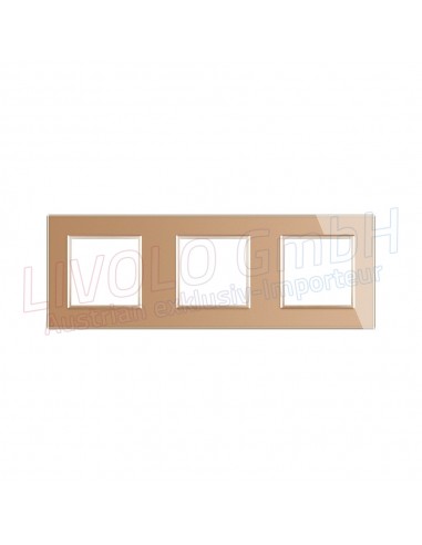 Livolo Glass Rahmen für Steckdose SCHUKO und Anschlussbuchse, 3Fach
 Farbe-Gold