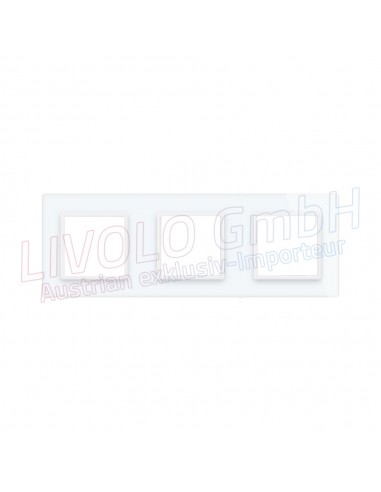 Livolo Glass Rahmen für Steckdose SCHUKO und Anschlussbuchse, 3Fach
 Farbe-Weiß