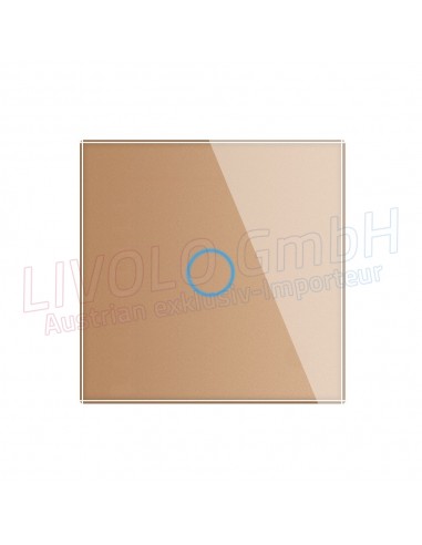 Livolo Touch Fern - u. Dimmschalter mit Glass Rahmen, Gold, 1gang