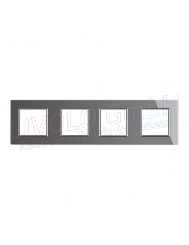 Livolo Glass Rahmen für Steckdose SCHUKO und Anschlussbuchse, 4Fach