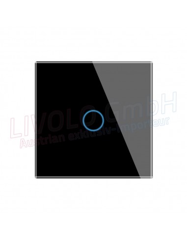 Livolo Touch Dimmschalter mit Glass Rahmen, Schwarz, 1gang