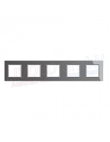 Livolo Glass Rahmen für Steckdose SCHUKO und Anschlussbuchse, 5Fach
 Farbe-Silber